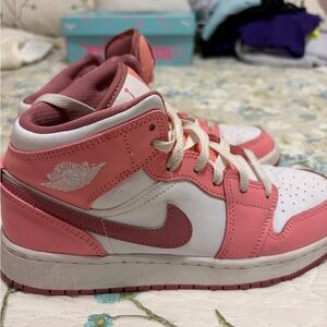 Jordan Kids' Pink and White Sneakers